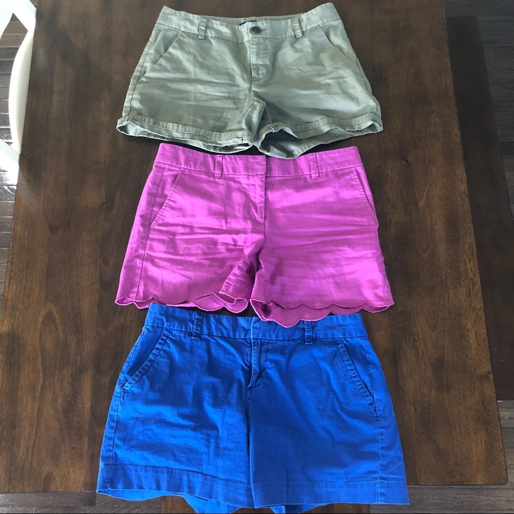 Colored linen-cotton shorts